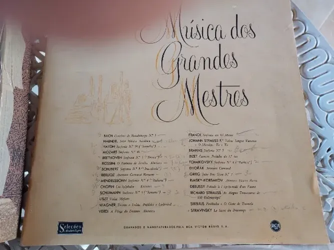Caixa 12 discos VINIL-Música dos Grandes Mestres-Para colecionador-1959RCA-33 1/3rpm