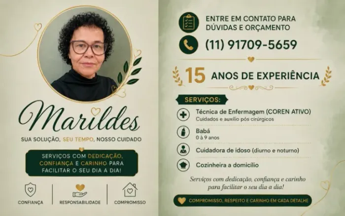 Cuidados e auxilio pós cirurgico - Marildes Técnica de Enfermagem (COREN Ativo)