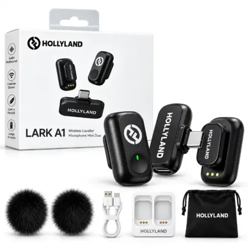 Microfone de Lapela Hollyland Lark A1 Mini Duo