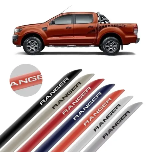 Friso Lateral Ford Ranger - C/ Nome - Azul / Branco / Cinza / Preto / Vermelho / Prata