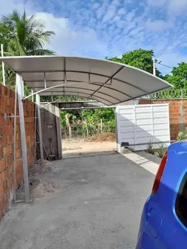 Toldo Garagem, lona, zincalume, policarbonato