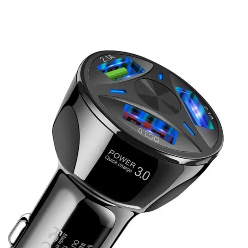 Carregador de carro 3 portas rápido - 3.0A - QC3.0