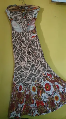 Vestido longo estampado