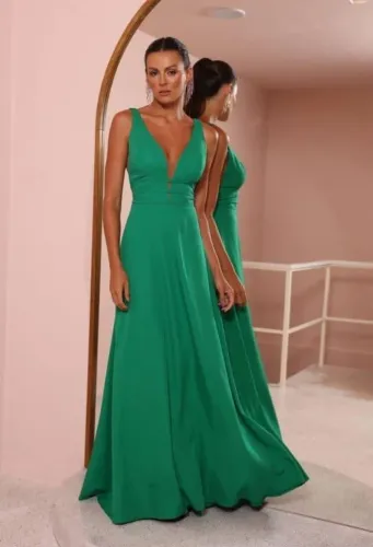 Vestido de festa longo verde