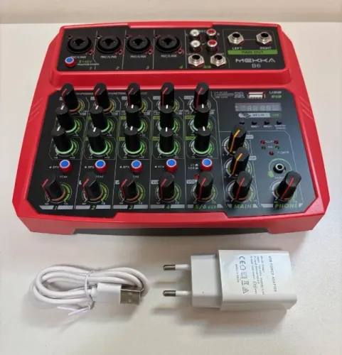 Mesa de som 6 Canais USB Bluetooth