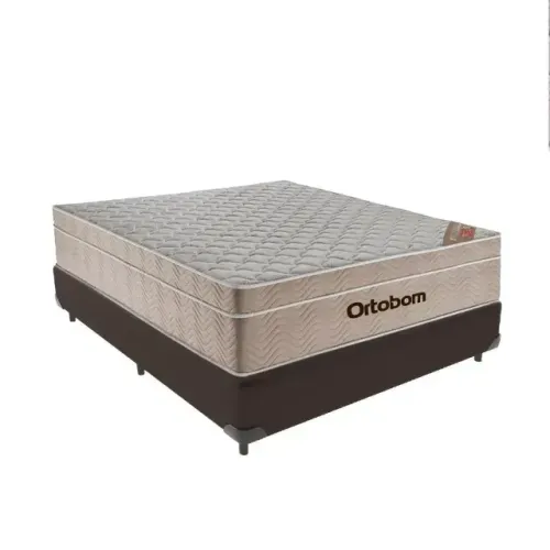 Cama Box de Casal e Colchão Ortobom (com cabeceira)