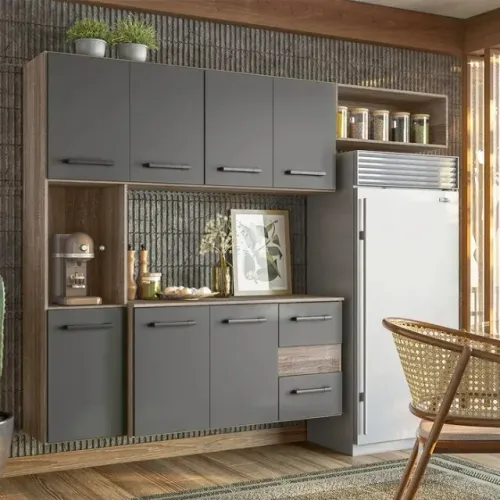 Juliete 7 Portas: Praticidade, Estilo e Sofisticação em uma Cozinha Compacta Completa!