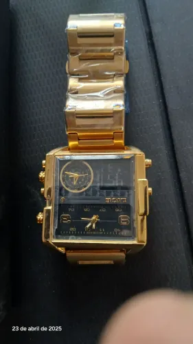 Relógio Masculino LIGE Dourado - Novo