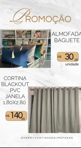 Cortinas padrao e almofada