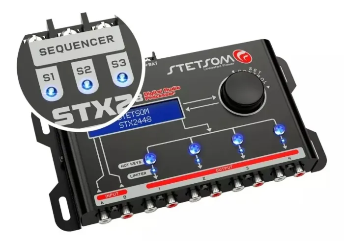 Processador de áudio Stetsom 2448 (4 vias  para som automotivo )