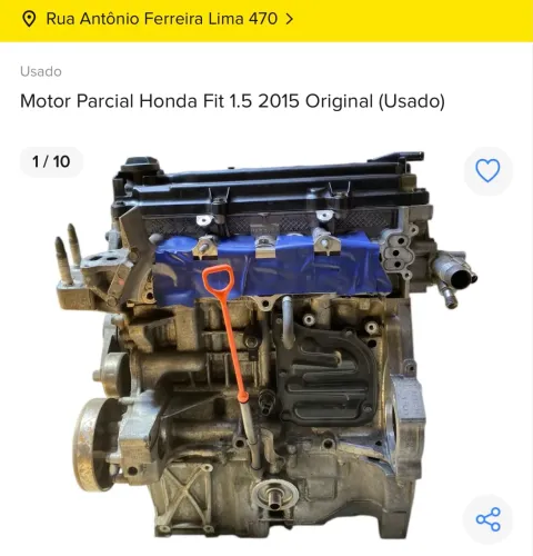 Motor Parcial Honda Fit 1.5 2015 2016 COM NF E 3 MESES DE GARANTIA 