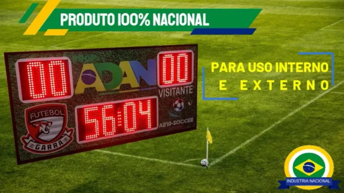 Placar eletrônico para quadra de futebol Society