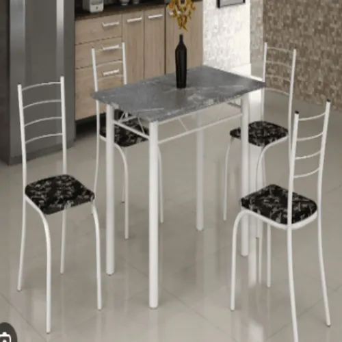 CONJUNTO MESA 4 CADEIRAS RIO TAMPO 100X60 GRANITO TOPÁZIO - TEIXEIRA