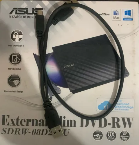 Gravador Portatil ASUS SDRW-08D2S-U