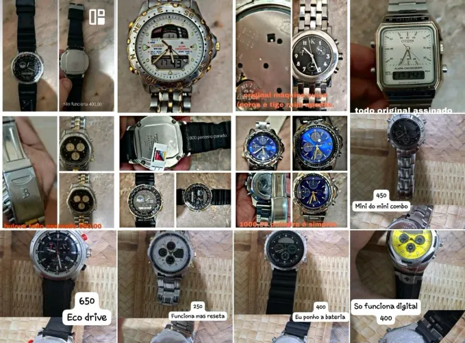 Vários relógios originais automoticos quartz e a corda mecânicos 