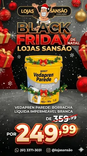 Vedapren Parede 18 LT Borracha liquida Impermeavel VEDACIT Tinta emborrachada