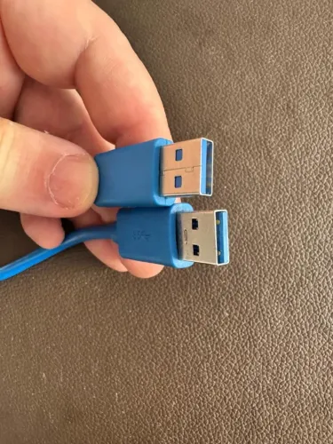 KIT com 4 Cabos Usb 3.0 50cm Conector A Macho Conector B Macho Cor Azul