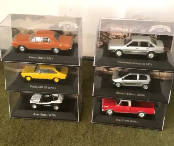 6 Miniaturas 1:43 - Carros Inesquecíveis do Brasil