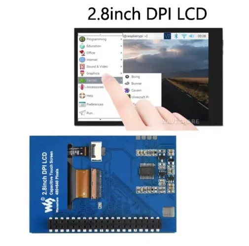Tela 2.8" LCD DPI IPS Touch Screen com GPIO