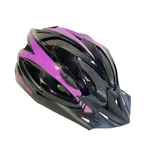 Capacete de ciclismo adulto preto/lilás Elleven 