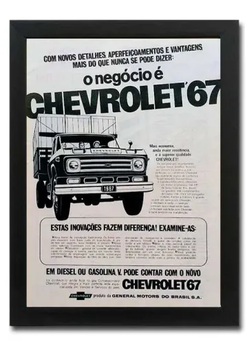 Caminhão Chevrolet C60, D60 - Quadro decorativo com propaganda original de revista