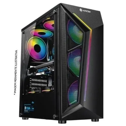 GABINETE GAMER HAYOM GB1713 (ACOMPANHA 4 FANS RGB)