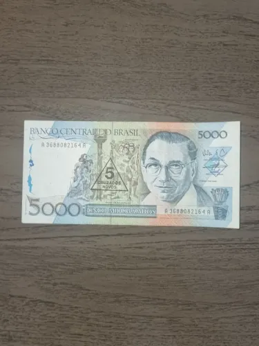Cédula 5.000 Cruzados / 5 Cruzados Novos - Cândido Portinari