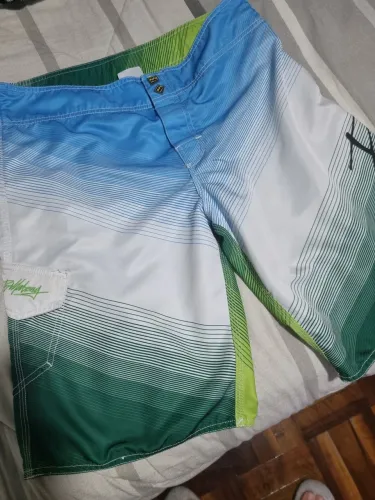 Shorts de Praia Billabong - Azul, Verde e Branco