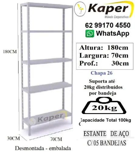 Prateleira de aço cinza compacta( produto novo ) Promoção