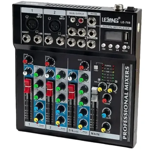 MESA DE SOM 4 CANAIS LE-708 - LELONG