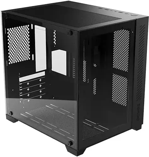 GABINETE GAMER FORCEFIELD BLACK VULCAN - FRONTAL E LATERAL EM VIDRO - PCYES - GFFBVP - PCY
