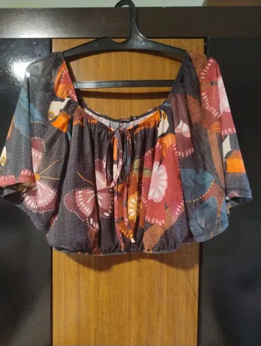 AIKILOUCURA!  BLUSA CIGANINHA estampada com elástico na cintura 