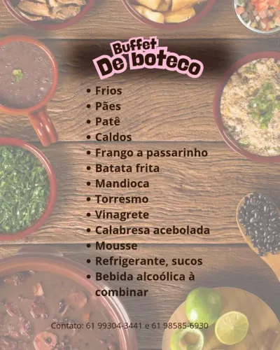 Buffet comida de boteco 