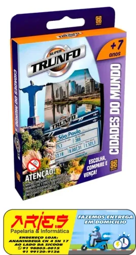 JOGO DE CARTAS SUPER TRUNFO CIDADES DO MUNDO GROW
