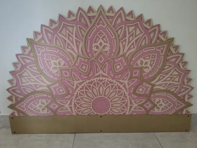 Cabeceira Mandala Decorativa Casal - Design Exclusivo - Peça Nova