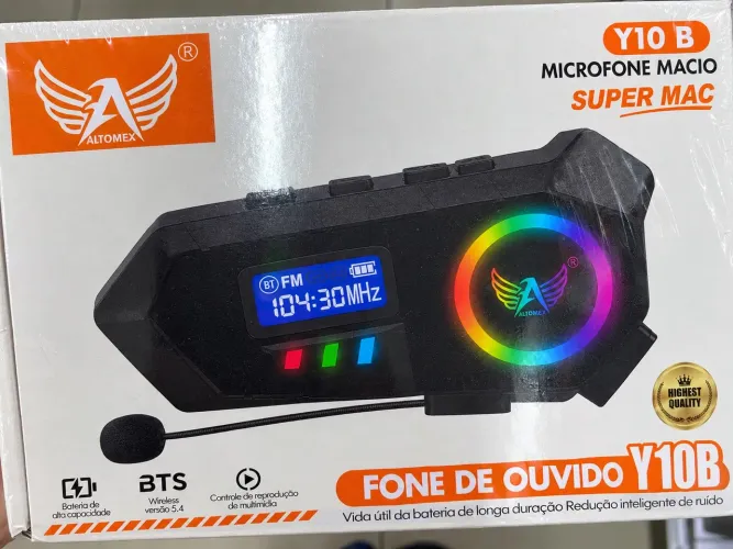 Fone Bluetooth para Capacete de Moto Y10B