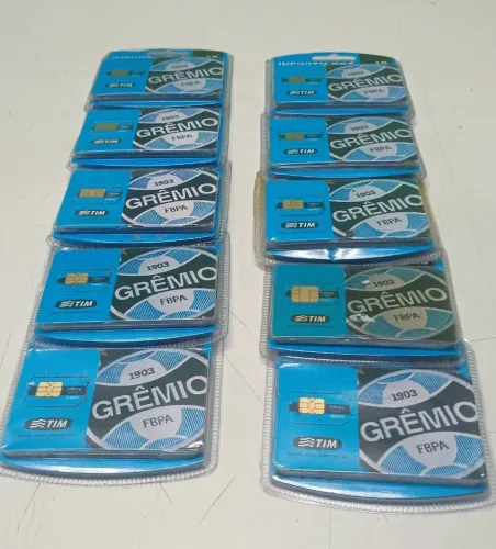 LOTE COM 10 UNIDADES DE CHIP SIM DO GRÊMIO ANTIGO RARIDADE 