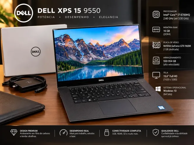 Dell XPS 15 i7 Touchscreen, 16GB RAM, SSD 1TB, Praticamente Novo!!