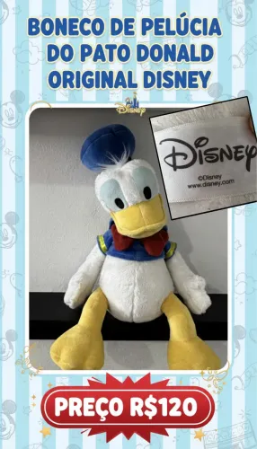 Boneco de Pelúcia Pato Donald - Original Disney