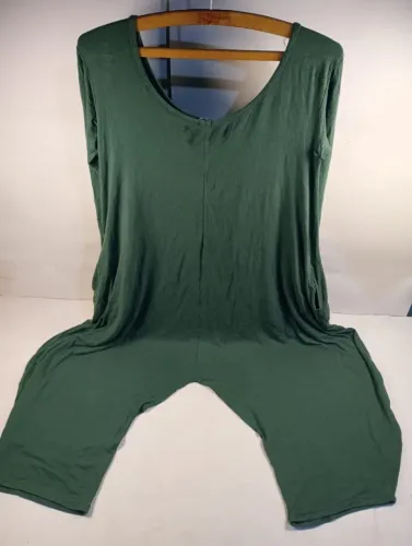 Macacão Longo Feminino Jumpsuit Verde Militar / Verde Escuro (Tamanho GG - Malha Comfy)