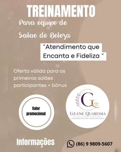 Treinamento para equipe de salão de beleza