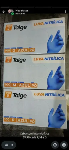 Luva Nutrílica 100un Azul P/M e G