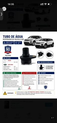 Tubo Água EGR (Freelander 2, Evoque e Discovery Sport 2.2 Diesel)