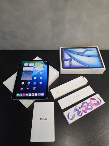 Ipad Air M2 128GB Blue + Pencil Pro | Na Caixa | Estado de novo | Parcelamos em até 21x