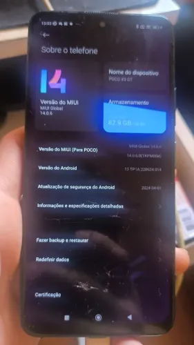 Xiaomi Poco X3 GT completo na caixa 