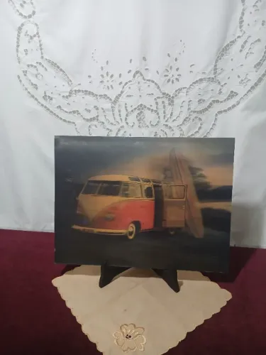 Antigo Quadro Kombi Efeito Óptico 3d Sensação Profundidade