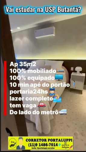 Apartamento mobiliado Butantã USP 