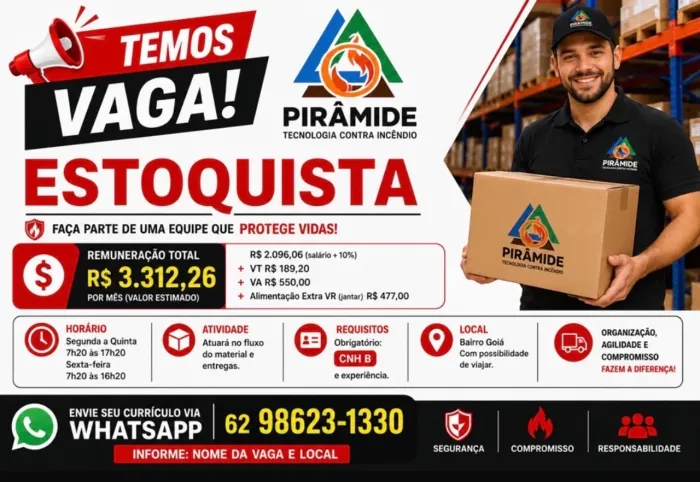 VAGA DE EMPREGO- ESTOQUISTA