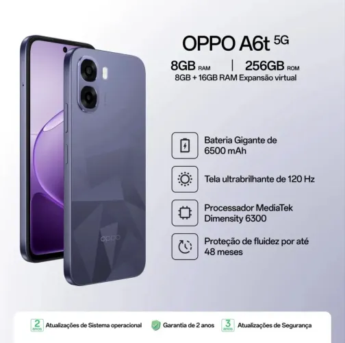 Celular OPPO A6t - 5G 256gb - lacrado 