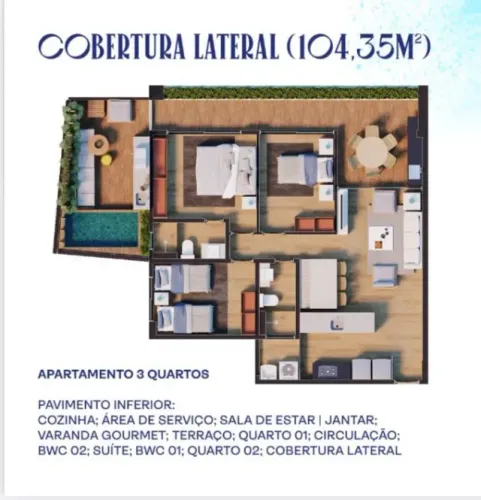 Ultima Unidade Jardins do Porto em Cotovelo com 104 metros - Ecomax 